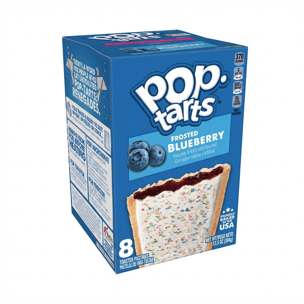 Kellogg's POP-TARTS Frosted Blueberry Box 12 x 384 Gramm USA – Produktansicht