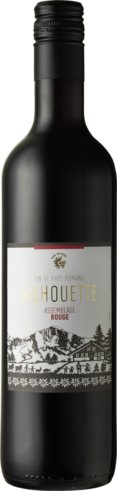 Silhouette Assemblage rouge Vin de Pays Romand 2024 Rotwein Kiste 12 x 50 cl / 13 % Schweiz – Produktansicht