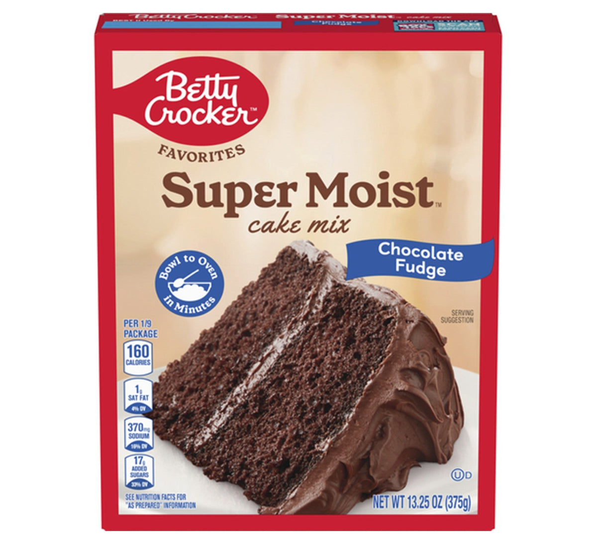 Betty Crocker Chocolate Fudge Cake Backmischung Box 12 x 375 Gramm – Ansicht 1