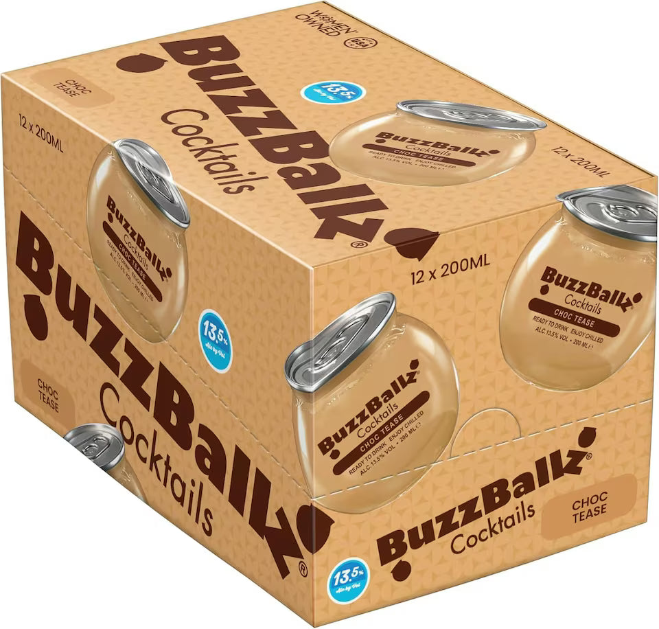 BuzzBallz Choc Tease Cocktail Kiste 12 x 200 ml / 15 % USA
