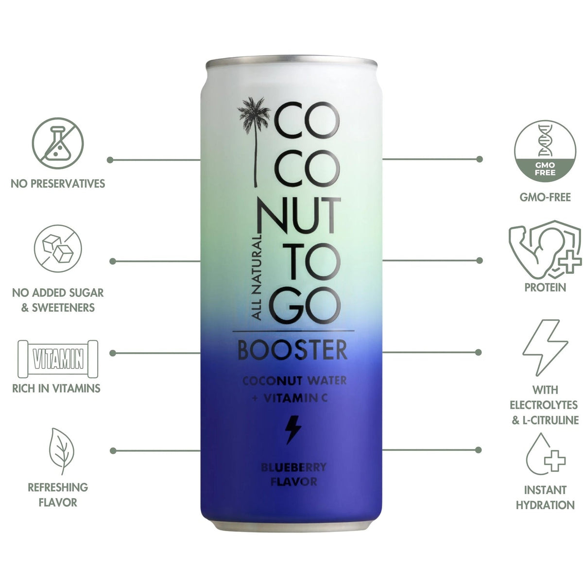 Coconut to go Blueberry BOOSTER Kollagen & Kokoswasser 330 ml Vietnam – Ansicht 4