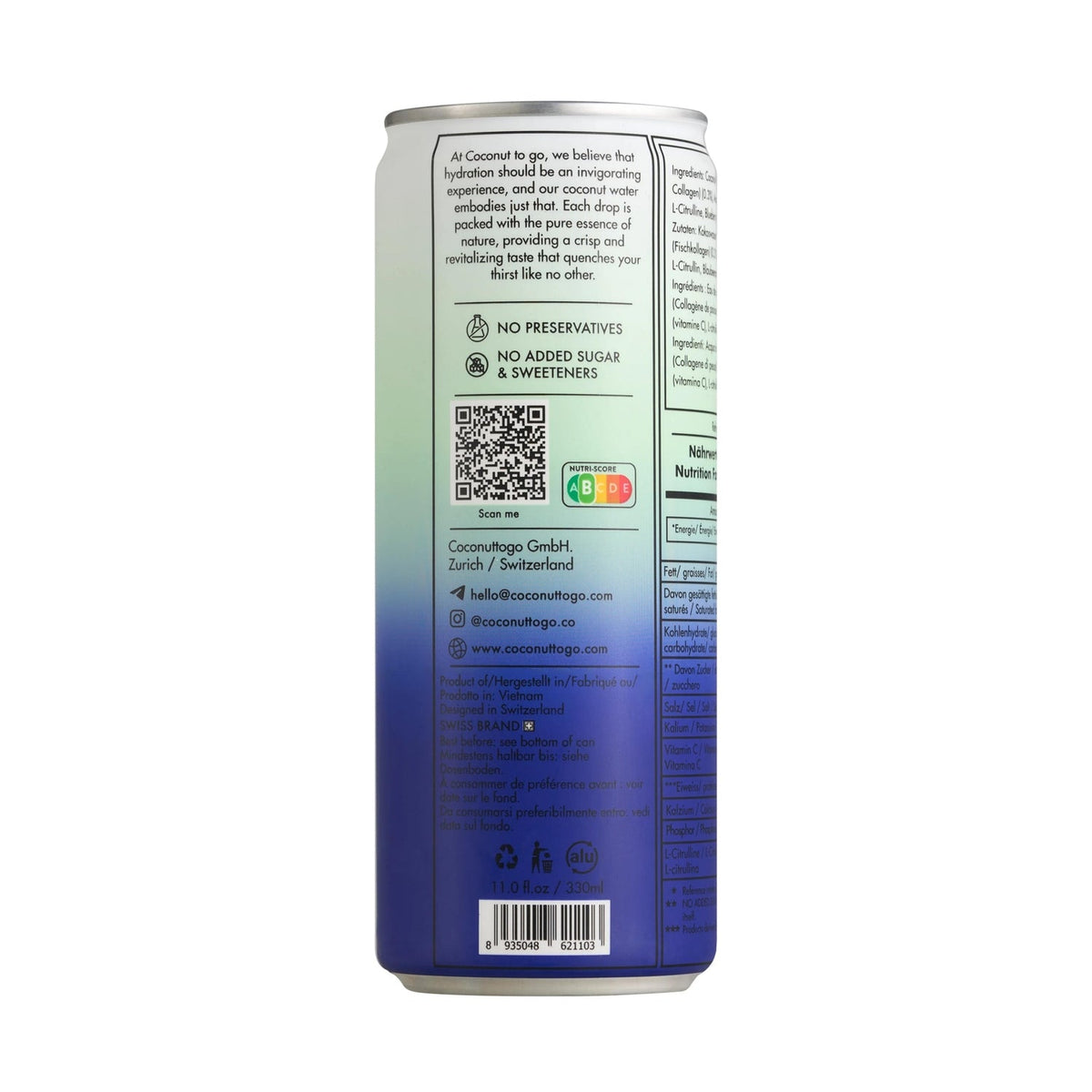 Coconut to go Blueberry BOOSTER Kollagen & Kokoswasser 330 ml Vietnam – Ansicht 6