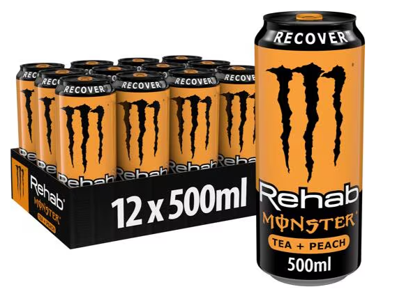 MONSTER Energy RECOVER Rehab PEACH Tea Kiste 12 x 500 ml UK
