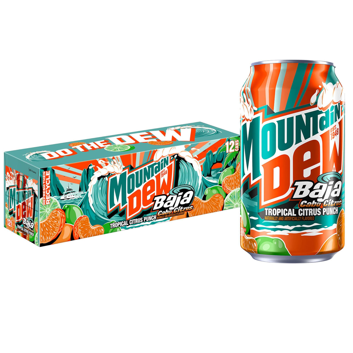 Mountain Dew Baja Cabo Citrus Kiste 24 x 355 ml USA – Produktansicht