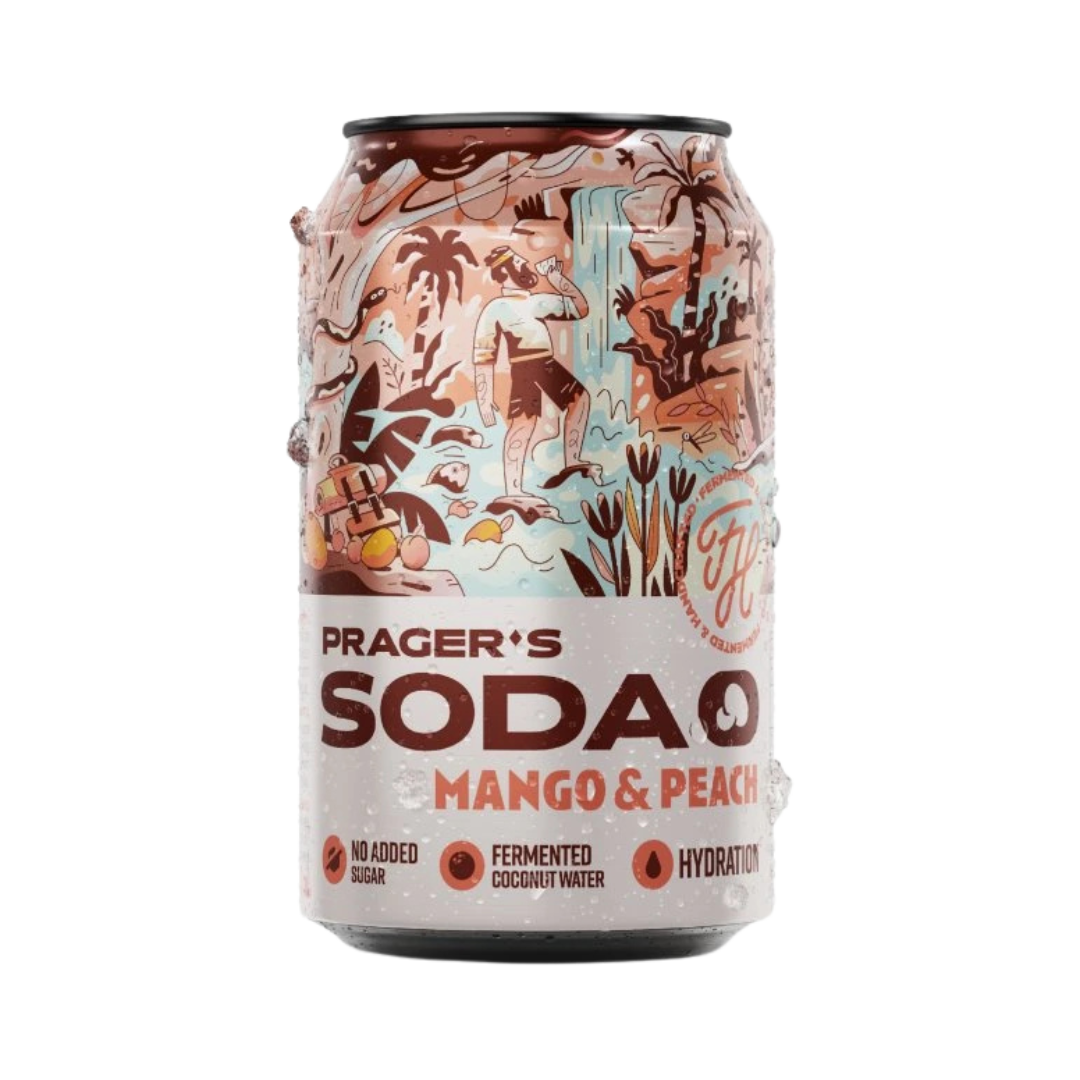 PRAGER'S Soda Mango & Peach Kiste 24 x 330 ml Tschechien – Dose