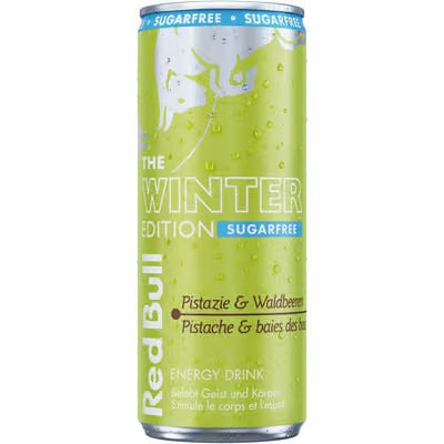 Red Bull Winter 26 Edition SUGARFREE Pistazie & Beeren Energy Drink Kiste 24 x 250 ml Schweiz