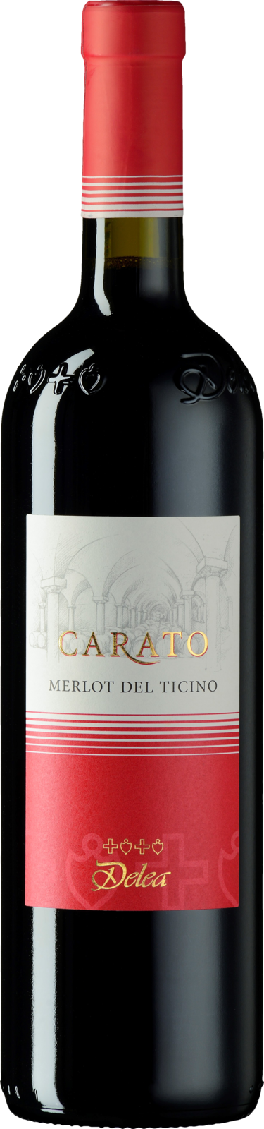 Angelo Delea Merlot Ticino DOC Carato 2022 Rotwein Kiste 12 x 37.5 cl / 14 % Schweiz – Produktansicht
