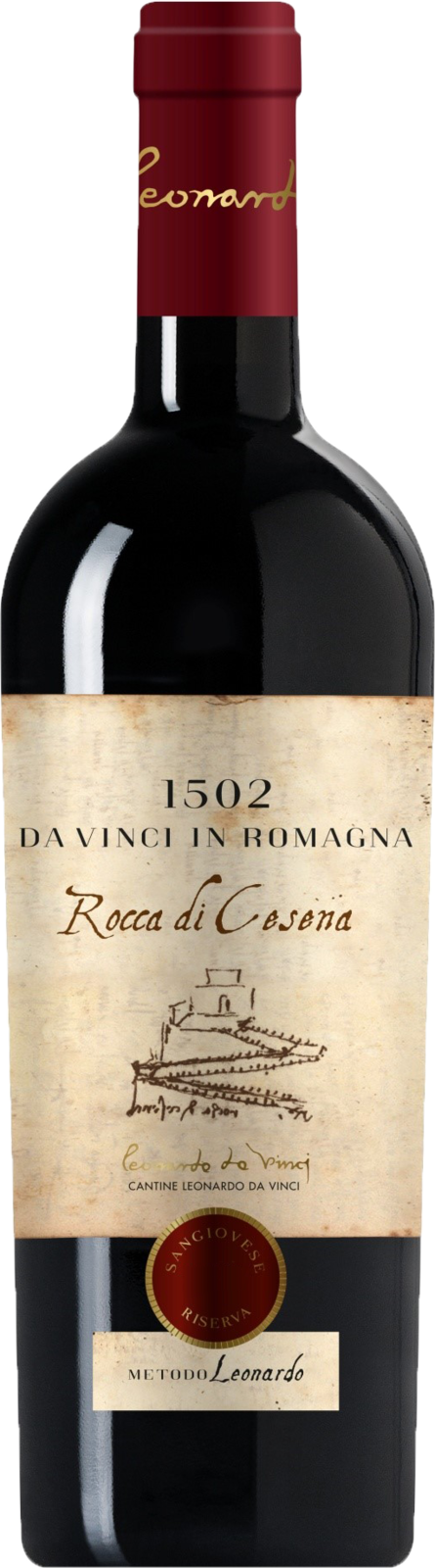 Leonardo da Vinci 1502 Emilia-Romagna Sangiovese DOC Riserva 2021 Rotwein Kiste 6 x 75 cl / 14 % Italien – Produktansicht