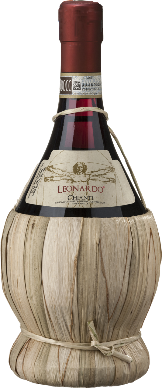 Leonardo da Vinci Vitruvian Chianti DOCG Fiasco 2024 Rotwein Kiste 12 x 75 cl / 12.5 % Italien – Produktansicht
