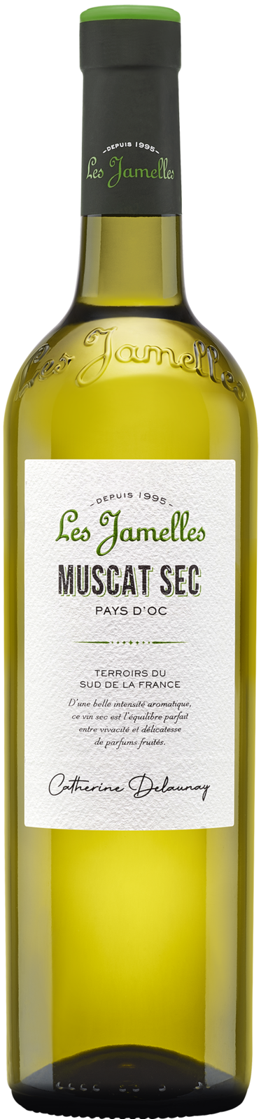 Les Jamelles Muscat sec Pays d'Oc IGP 2025 Weisswein Kiste 6 x 75 cl / 13.5 % Frankreich – Produktansicht