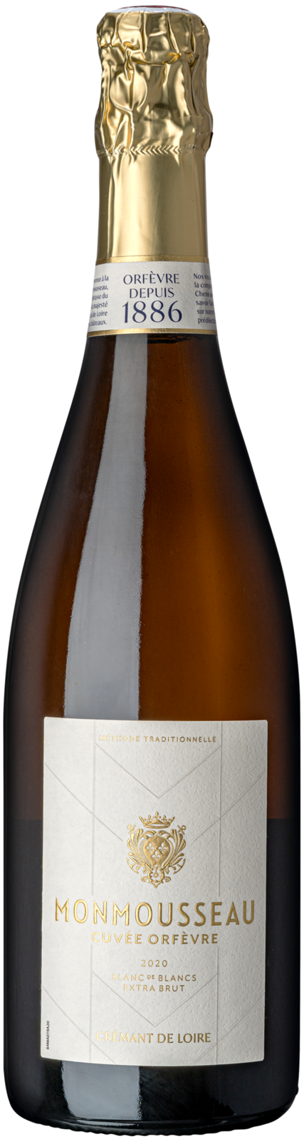 Maison Monmousseau Cuvée Orfèvre Crémant de Loire AOP extra brut 2020 Schaumwein Kiste 6 x 75 cl / 12 % Frankreich – Produktansicht