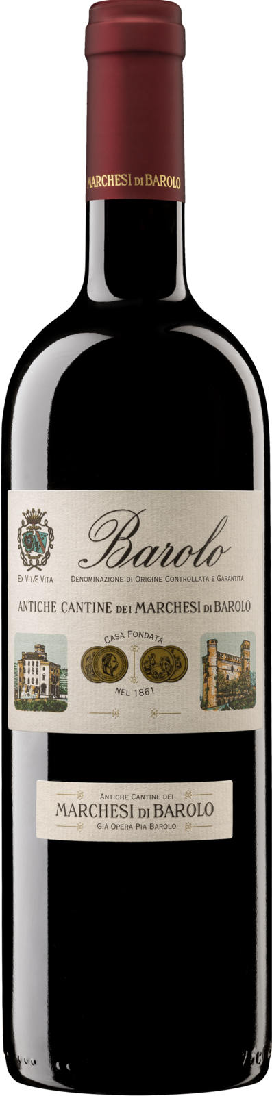 Marchesi di Barolo Barolo DOCG Tradizione 2021 Rotwein Kiste 6 x 75 cl / 14 % Italien – Produktansicht