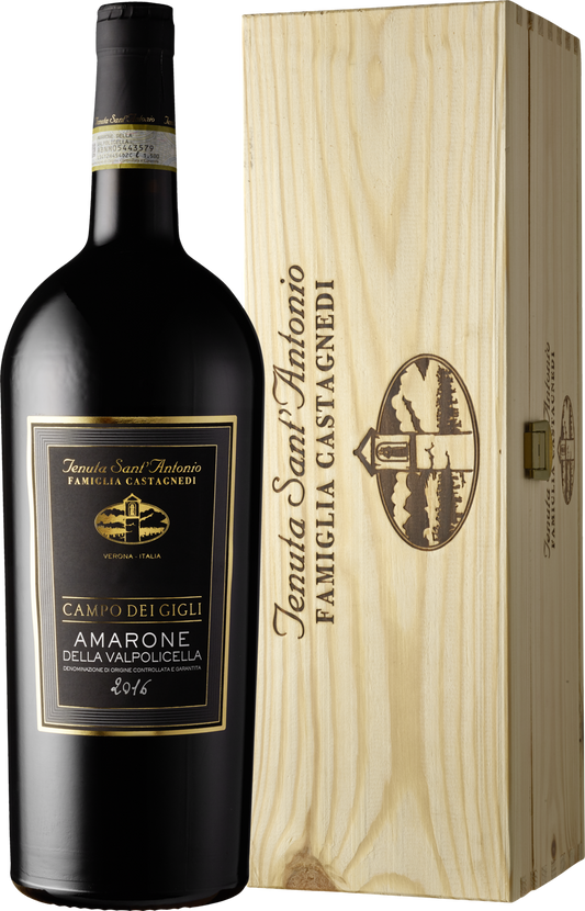 Tenuta Sant’Antonio Amarone della Valpolicella DOCG Campo dei Gigli 2016 Rotwein Kiste 6 x 75 cl / 16 % Italien – Produktansicht