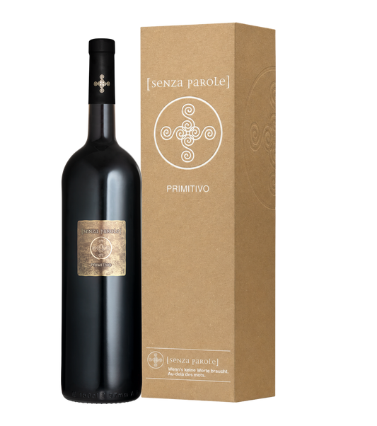 Senza Parole Primitivo Puglia IGP 2024 Rotwein Kiste 6 x 150 cl / 14 % Italien – Produktansicht