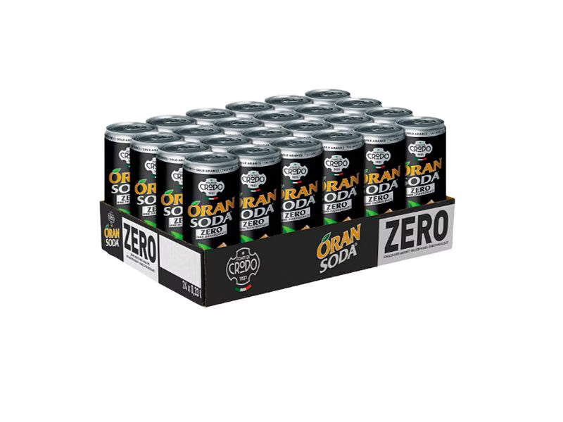 Oran Soda l'Aranciata ZERO Kiste 24 x 330 ml Italien – Produktansicht